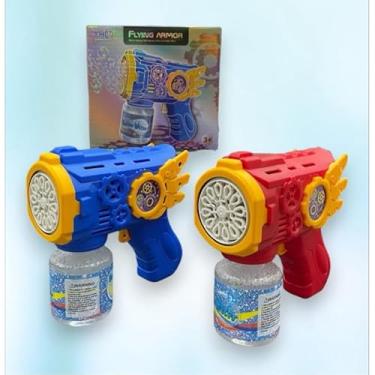 Imagem de Máquina Automática de Bolhas de Sabão, Brinquedo Infantil, Colorido Azul e Vermelho, Capacidade 50ML