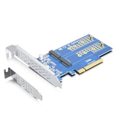 Imagem de ipolex Adaptador PCIe 3.0 para NVMe (2) M.2 para SSD M.2 (M Key), PCIe X8, requer suporte BIOS da placa-mãe para bifurcação