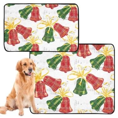 Imagem de Almofadas de Natal vermelhas e verdes laváveis para animais de estimação, almofadas de xixi para cães, gatos, reutilizáveis para animais de estimação, absorventes para filhotes de cachorro, à prova