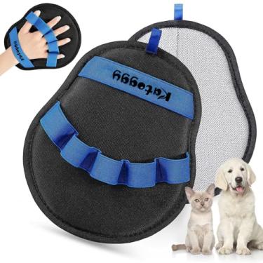 Imagem de Luva de remoção de pelos de animais de estimação para cães e gatos, removedor de pelos reutilizável, luva eletrostática com design ergonômico de cinco dedos, remoção eficaz de pelos para lavanderia