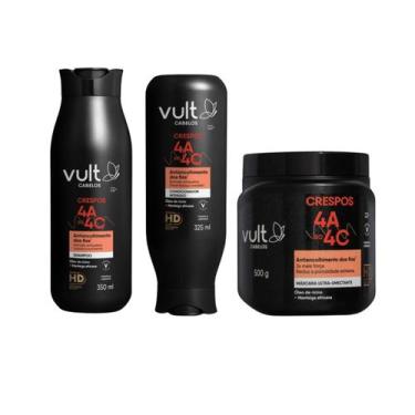 Imagem de Kit Vult Cabelos Crespos 4A ao 4C Sh 350ml +Cond 325ml + Mascara 500g