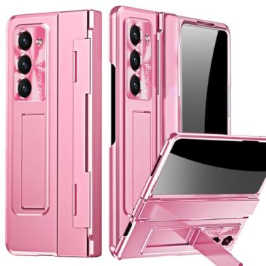 Imagem de YQODSZ Capa única para Samsung Galaxy Z Fold 7 com cobertura total, protetor de tela de vidro embutido, capa dobrável com suporte à prova de choque, capa protetora rígida de policarbonato para Z Fold