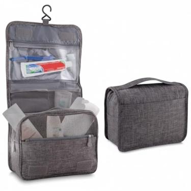 Imagem de Necessaire Grande com Cabide Poliéster Cinza para Viagens*