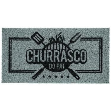 Imagem de Tapete Entrada Porta Casa Apartamento Capacho 40x60 40x75 Home Bem Vindo Diversos Bege Preto Cinza(Churrasco do Pai 40x75)