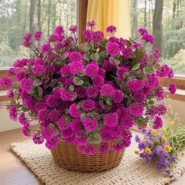 Imagem de Buquê artificial – Flores falsas para decoração de casamento para jardim ao ar livre e arranjos manuais, pacote floral romântico (rosa rosa)