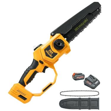 Imagem de Mayoki Motosserra Sem Fio De 8 Pol. Compatível Com Bateria Dewalt 20 V Max, Motosserra Elétrica Portátil Com Bateria De 4,0 Ah, Lubrificador Automático, Motor Sem Escova De 900 W, Para Aparar, Corta