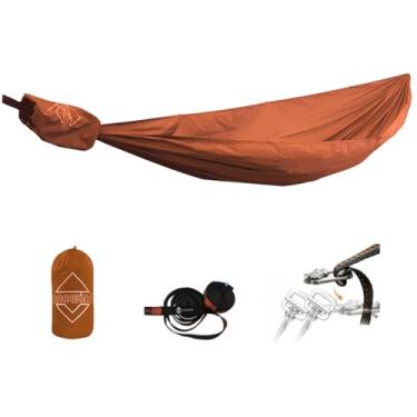 Imagem de Onewind Rede ultraleve para acampamento de 3,4 m, rede portátil, 40D 48 g Ripstop de nylon com 2 tiras de árvore de 3,5 m para acampamento, caminhada, mochilão, 28 x 140 cm, laranja brasa