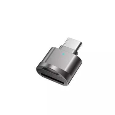 Imagem de 1 leitor de cartão USB-C/USB-A para Micro/SD/TF - para smartphones, tablets, laptops - compatível com cartões SD/TF, cinza escuro