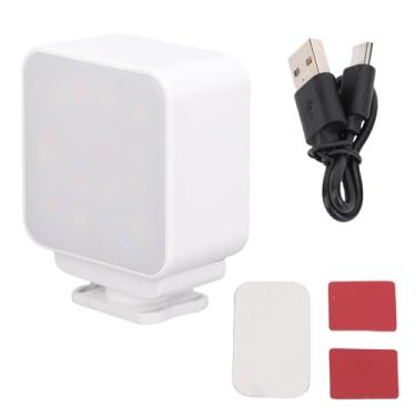 Imagem de Luz de vídeo LED para câmera de ação Pocket 3 16 contas de LED 3 temperatura de cor 3000K 4700K 6500K Bateria recarregável Suporte de sapata fria 1/4 orifício de parafuso Luz de (Branca)