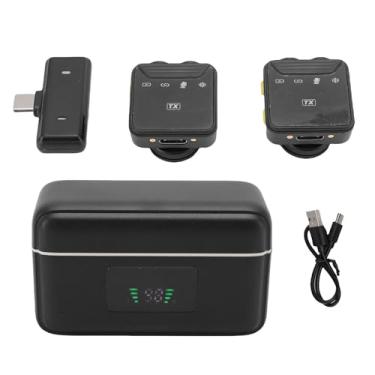 Imagem de Microfone de lapela quadrado com redução de ruído de 1 a 2 microfones para gravação de vlogs de streaming