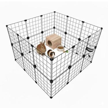 Imagem de Cercado para Coelho Porquinho da Índia 90x90x60cm Aramado Preto Viveir