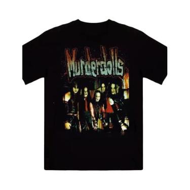 Imagem de Camiseta Unissex Preta De Algodão Vintage Americana Da Banda Murderdol