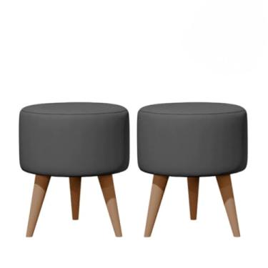Imagem de Kit 2 Unidades Puff Luxe Super ReforçAdo Puff Sala，Quarto，Pufe，Puf，Sala，Banqueta(CINZA)