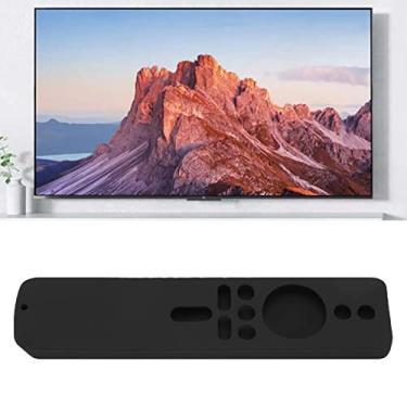 Imagem de Silicone para TV Stick 4K, capa de controle remoto antiderrapante com cordão, material lavável leve à prova de choque, acesso total às funções de portas de botões, design convexo traseiro adicionado