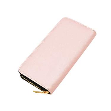 Imagem de Carteira continental de couro Saffiano premium vegano com zíper, Blush, One Size