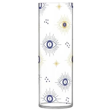 Imagem de CEBUGI Vaso cilíndrico para flores, 10 x 30 cm, para flores, inquebrável, transparente, para decoração de casa e festa de casamento