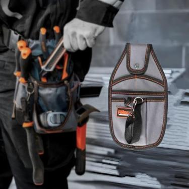 Imagem de Colete multifuncional de nylon resistente, vários bolsos, bolsa de cinto para eletricistas, carpinteiros, reparo e instalação, 6 quadrados