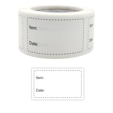 Imagem de 250 peças/rolo de etiquetas de alimentos para freezer, adesivos autoadesivos graváveis de 2,5 x 5 cm para armazenamento de cozinha, sobras, preparação de refeições, restaurante e uso doméstico