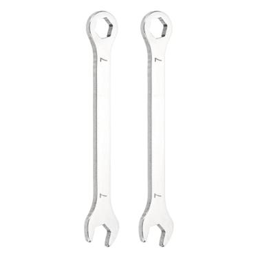 Imagem de HARFINGTON 2 peças mini chave de combinação superfina 7 mm métrica caixa de 12 pontos e chave inglesa de extremidade dupla de aço inoxidável de extremidade aberta para reparo de móveis de tubos