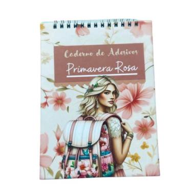 Imagem de Caderno de Adesivos Bloco Sticker Book Temática Primavera Rosa - SAKUR