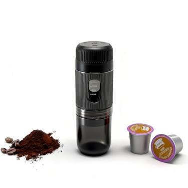 Imagem de lavarado Cafeteira elétrica portátil, compatível com K-Cup e café moído, reservatório de 142 g, bateria de 700 mAh, extração rápida para acampamento, escritório, viagens rodoviárias, viagens de
