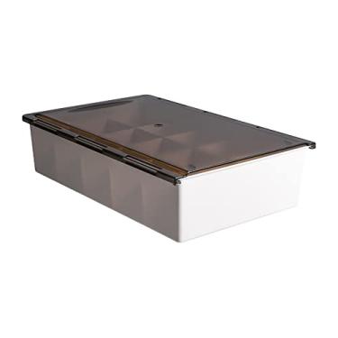 Imagem de Gaveta Sob a Mesa Autoadesiva Escondida Organizador de Bandeja com 15 Grelhas Tampas Armazenamento Meias e Roupa Íntima para Estudante Escola Casa Esc