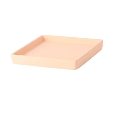 Imagem de Pires de plantas Bandeja coletora de plantas jardim, pires vaso cerâmica quadrado para sala estar, varanda e pátio(Orange)