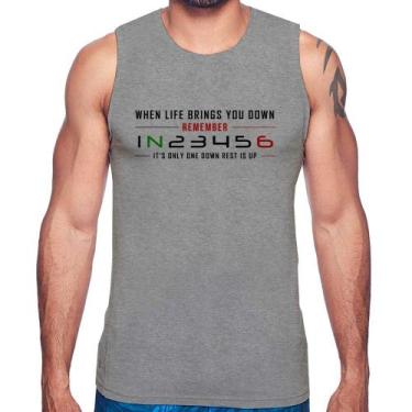 Imagem de Regata It's Only One Down Rest Is Up - Foca na Moda, Cinza, G