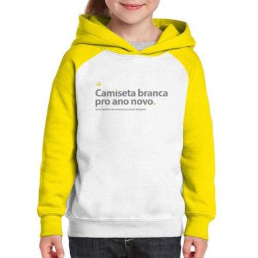 Imagem de Moletom Infantil Camiseta branca de ano novo - Foca na Moda, Branco, A