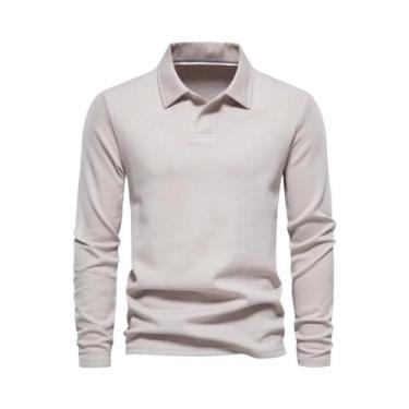Imagem de Camisa Polo De Luxo Masculina Com Bordado AIOPESON Moda Gola Reversa C