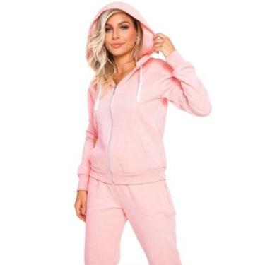 Imagem de Conjunto Feminino Moletom Flanelado Capuz Inverno Promocao-Feminino