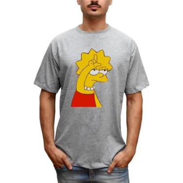 Imagem de Camiseta Masculina  Lisa The Simpsons - Bella Store, Cinza, G, Homem