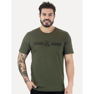 Imagem de Camiseta John John Masculina JJ Basic Logo Rusty Verde Militar-Masculino