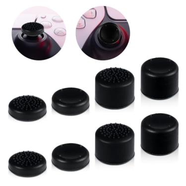 Imagem de 8 peças de tampas de aperto de polegar com 4 tamanhos, capa analógica de silicone gamepad punhos de polegar proteção abrangente capa de joystick tampa de botão tampas de polegares para PlayStation