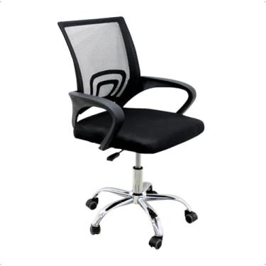 Imagem de Cadeira de Escritório Begônia Ergonômica com Encosto Telado, Braços Fixos e Base Cromada Reforçada