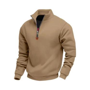 Imagem de Moletom Masculino De Fleece Com Zíper Frontal, Manga Longa, Confortáve