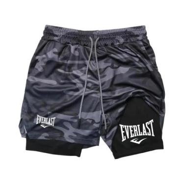 Imagem de Shorts Masculinos 2 Em 1 Para Corrida, Roupa Esportiva De Dupla Camada