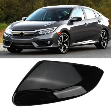 Imagem de Capa para espelho lateral direito preto brilhante compatível com Honda Civic 2016-2019 2020 2021 Honda Insight 2019-2021, substituição direta