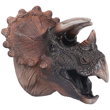 Imagem de Ainoli Triceratops Fantoche de borracha durável pintado à mão aparência Triceratops Fantoche de mão
