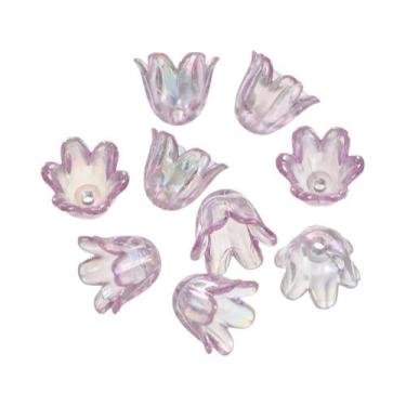 Imagem de Tampas De Pérolas Acrílicas Coloridas Em Forma De Flor De Lírio, 50 a 