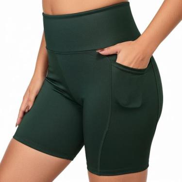 Imagem de Shorts Academia Feminino Fitness Esportivo Cintura Alta com Bolsos - Q