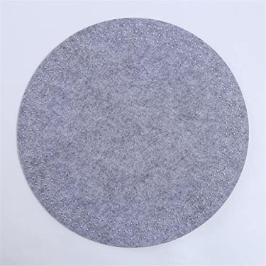 Imagem de 5 peças de jogo americano redondo hotel restaurante mesa de jantar acessórios de cozinha decorações (cor: cinza)