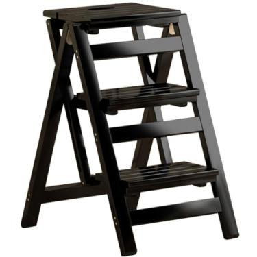 Imagem de Cadeira de escada dobrável, cadeira de escada dobrável, biblioteca moderna, escadas dobráveis, banqueta portátil multicamadas, cadeira compacta de escritório, cadeiras de jantar/suportes de flores