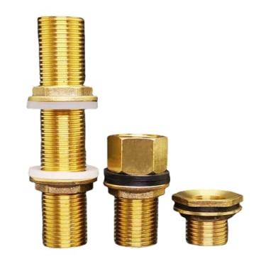 Imagem de Conector de encaixe de tubulação de anteparo de tanque de água de latão macho BSP 1/5.1 cm 3/10.2 cm 2.5 cm (04-50 mm)