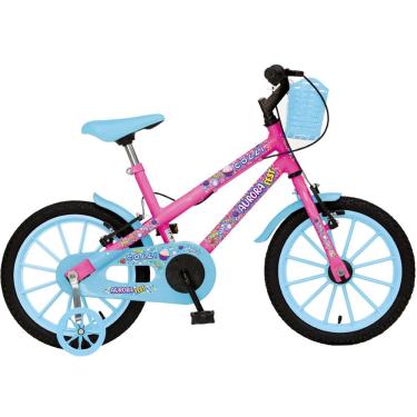 Imagem de Bicicleta Infantil Colli Aurora Com Cesto Rosa Neon Aro 16 Quadro Aço Carbono 4+ anos Freio V-Brake Feminina Menina Cestinha