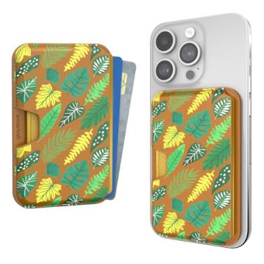 Imagem de Smartish Carteira para iPhones MagSafe – Side Hustle – Suporte magnético destacável fino de couro vegano para modelos Apple iPhone 17/16/15/14/13/12/12 – Leaf Me Alone