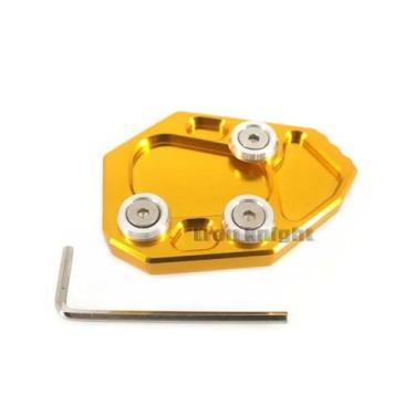 Imagem de Anti-derrapante Para s1000rr s1000 rr s 1000rr 2009-2018 cnc kickstand pé suporte lateral extensão almofada placa de(Ouro)