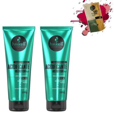 Imagem de Kit 2 Supermáscara Haskell Acidificante Redutor de pH 240gr