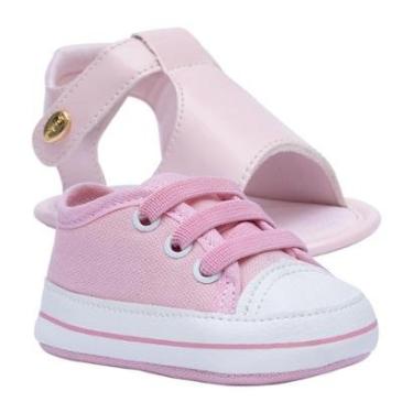 Imagem de Kit Tenis Star E Sandalia Bebe Menina Moda Recem Nascido K38-Feminino