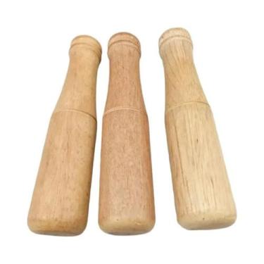 Imagem de Conjunto De Moedor De Alho De Madeira Portátil Com Pilão E Morteiro, U